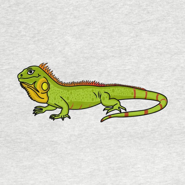 Happy green iguana cartoon illustration by Cartoons of fun